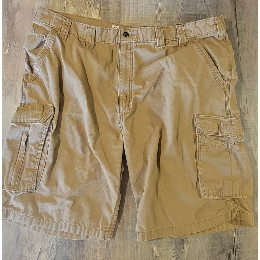 Carhartt Force Relaxed Fit Ripstop Work Shorts Size 44 10" Inseam Khaki Cotton